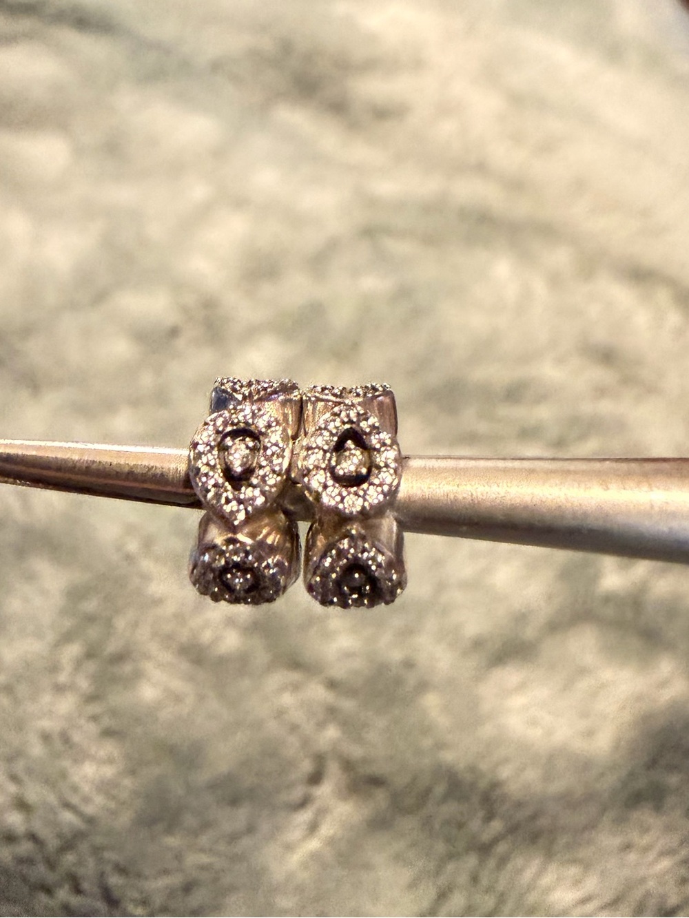 Retired PANDORA Cascading Glamour Spacer Charms Set of 2 (796270CZ) 925 ALE